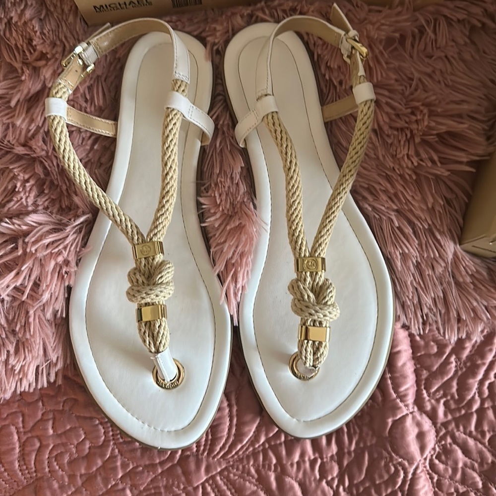 White and brown sandals